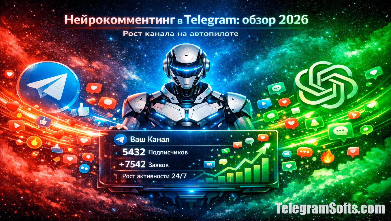 Нейрокомментинг в Телеграм в 2026: как работает ИИ-комментирование и как оно помогает привлекать подписчиков в Telegram канал | TelegramSofts — Телеграм Комбайн, Софт и инструменты для автоматизации канала Нейрокомментинг в телеграм